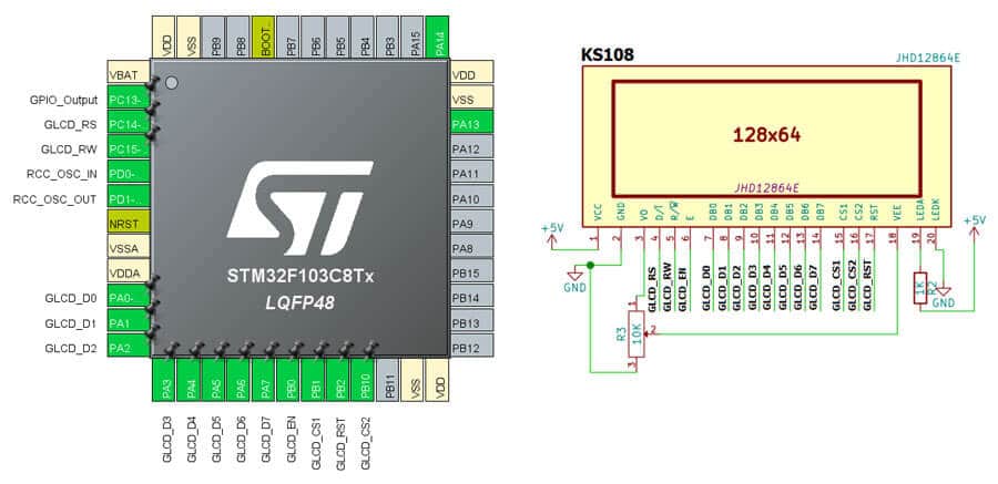 شماتیک lcd گرافیکی ks108