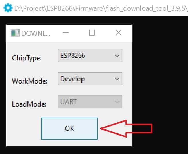 اجرای نرم افزار flash download tool